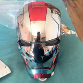 Iron Man Hot Toys Mk5 Autoking 1/1helmet Remote And Voice Control Iron Man Automatic Helmet Mask With Led Light Boy Gift Present - NTKSTORE